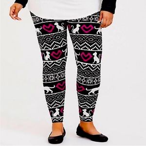 Torrid Cat Fair Isle Print High Waist Sweater Leggins
